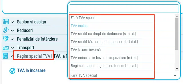Cum adaug o factură cu TVA special? - pasul 1